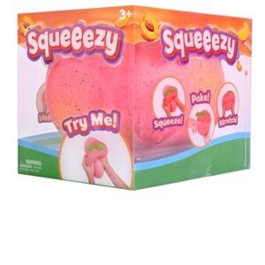Squeezy Pink Peach Stress Squishy Toy New
